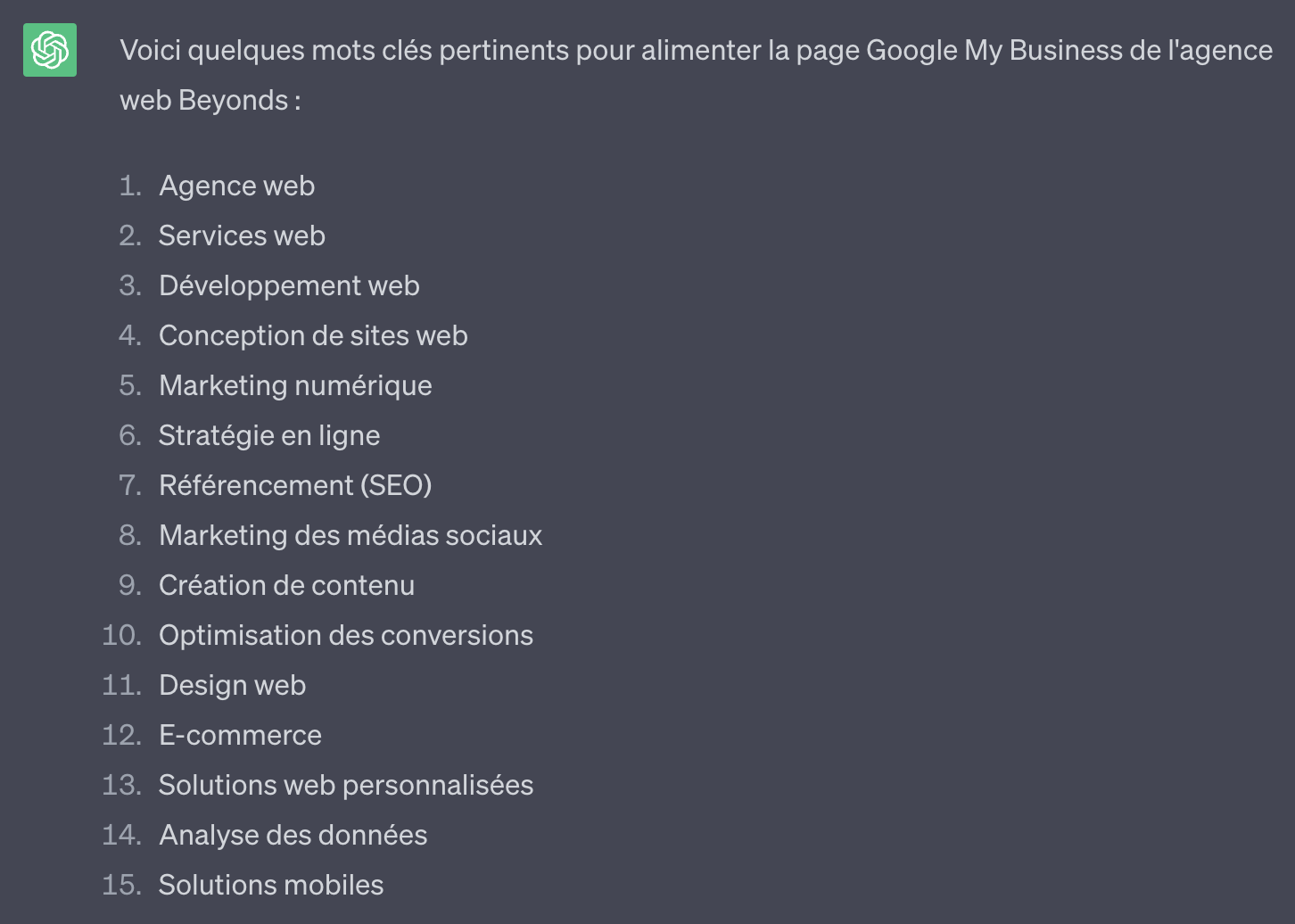 Chat GPT - Google My Business