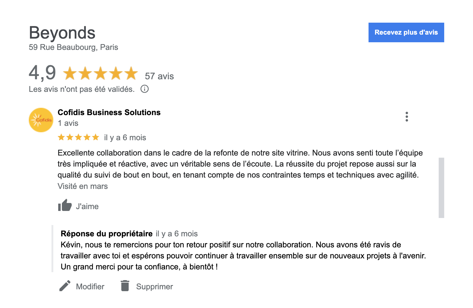 Avis Google Cofidis