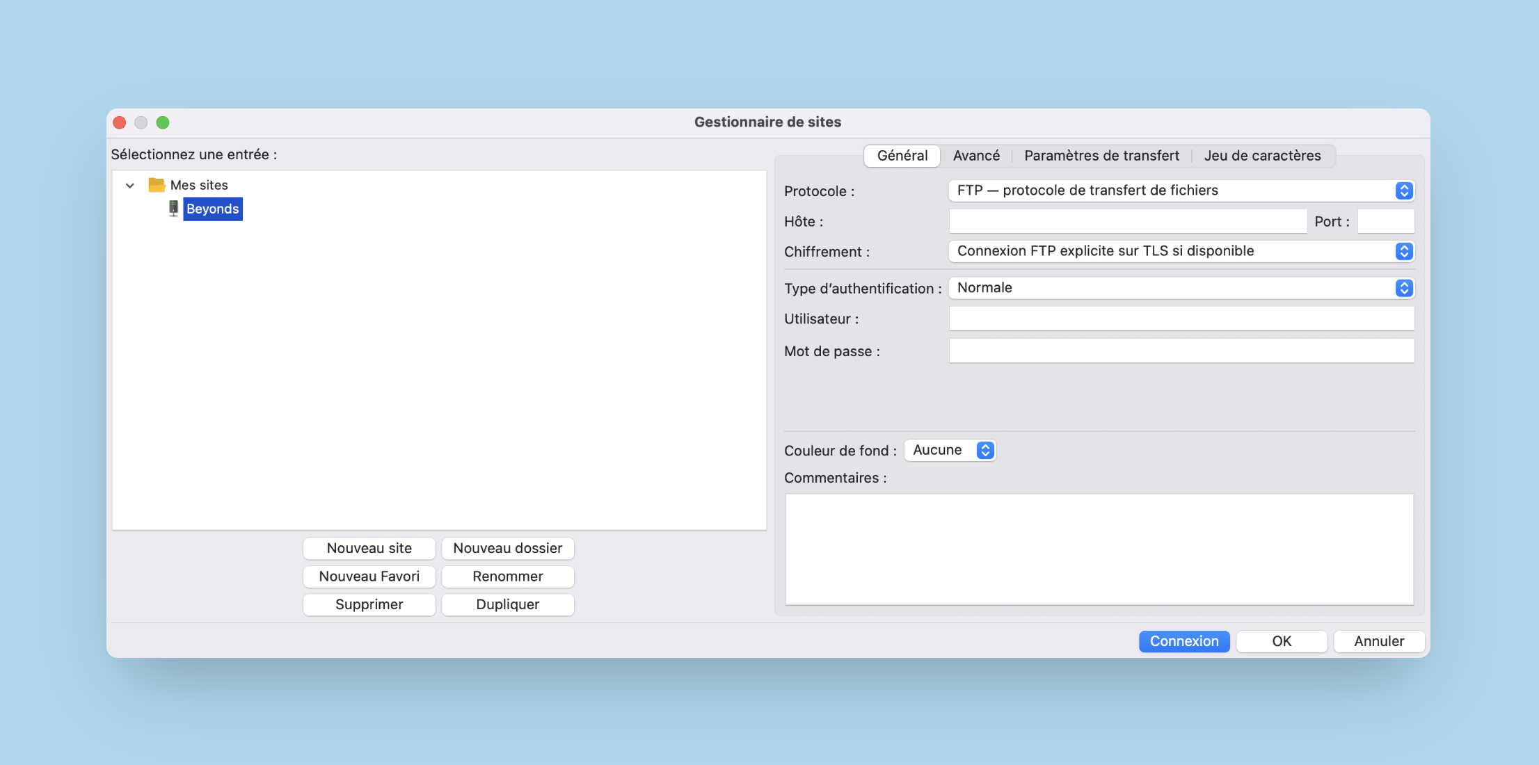 Filezilla Manager