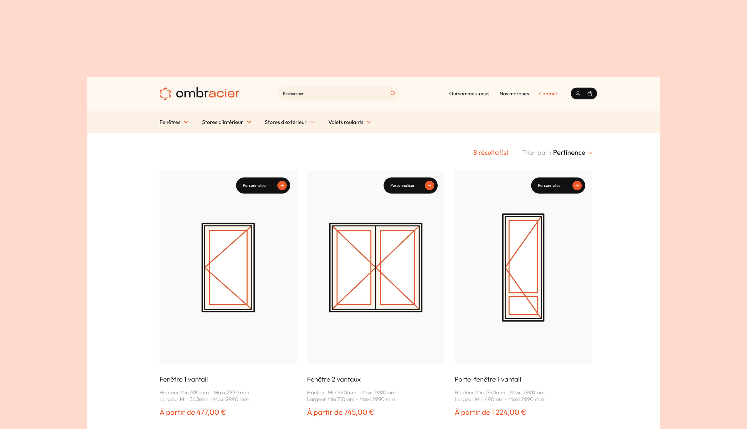 Ombracier listing produit