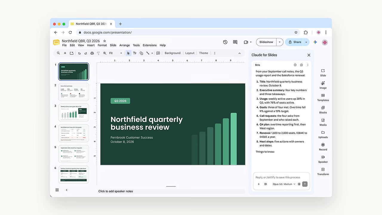 Claude Google slide